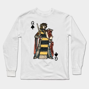 Antique Character of Playing Card Queen of Spades Long Sleeve T-Shirt